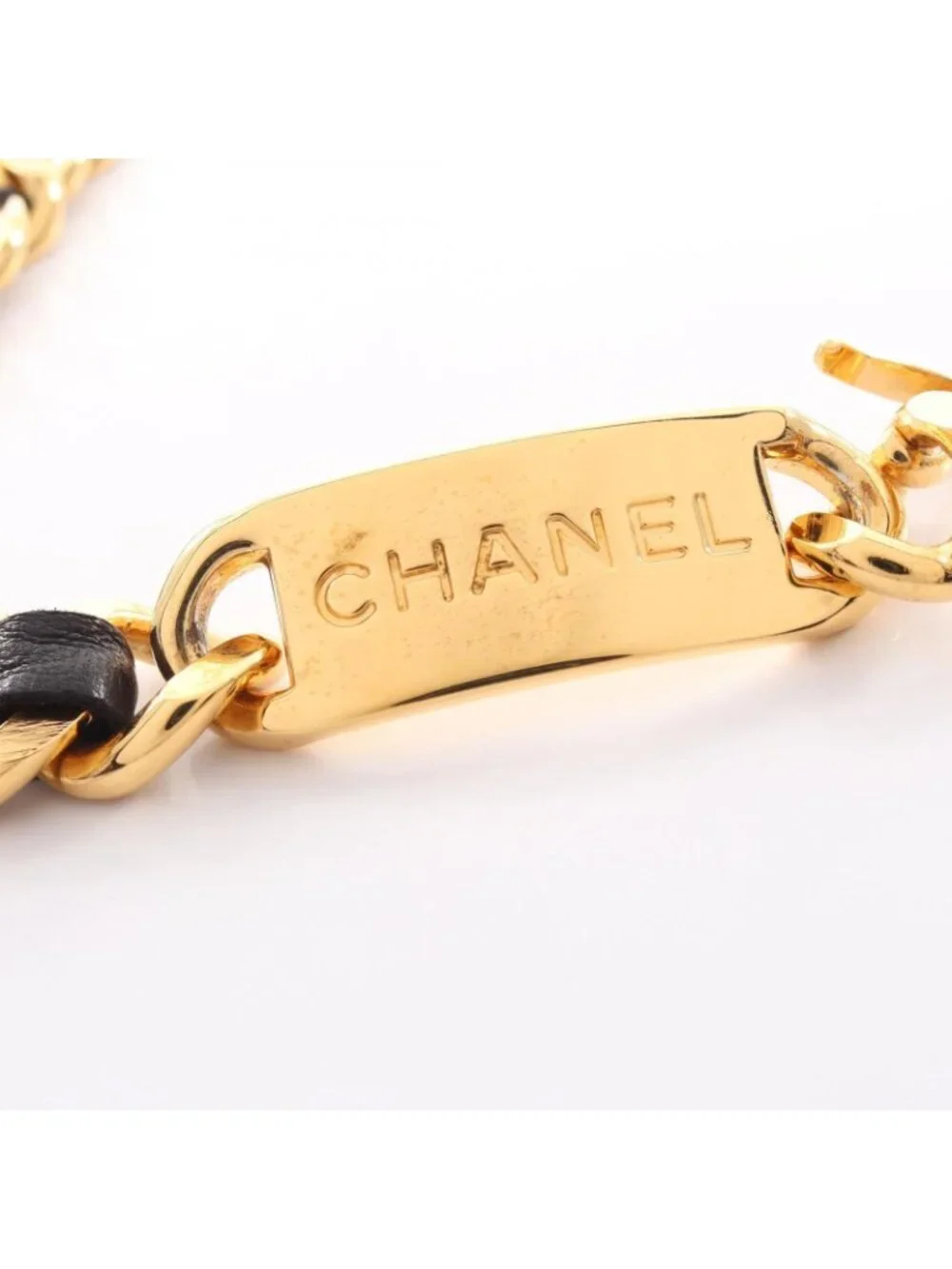Chanel Belt CC Logo Medal Chain Leather